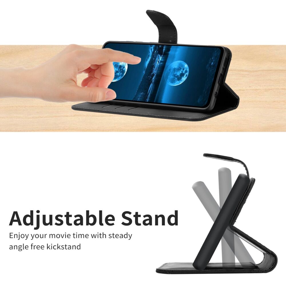 Samsung Galaxy S24 Plus 5G Case Stitching Calf Texture PU Leather - Black