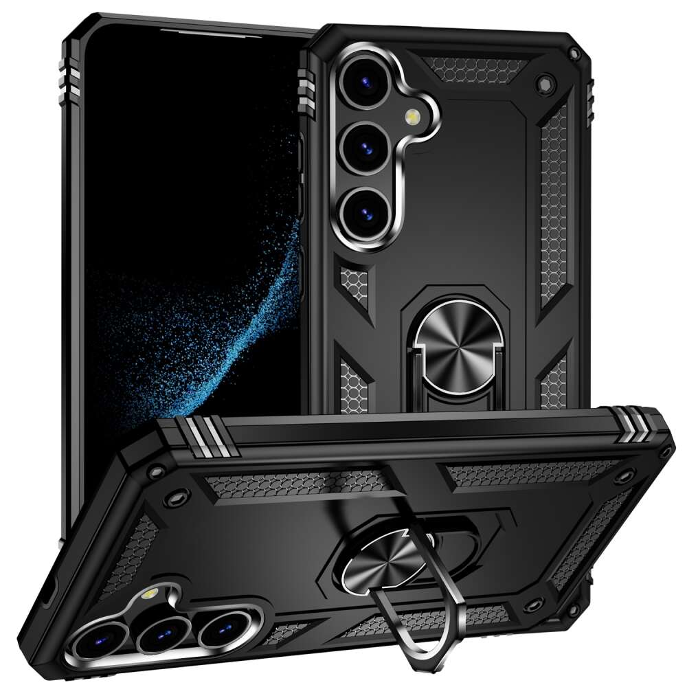 Samsung Galaxy S24 Plus 5G Case with Metal Ring Holder - Black