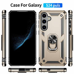 Samsung Galaxy S24 Plus 5G Case with Metal Ring Holder - Gold