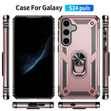 Samsung Galaxy S24 Plus 5G Case with Metal Ring Holder - Rose Gold