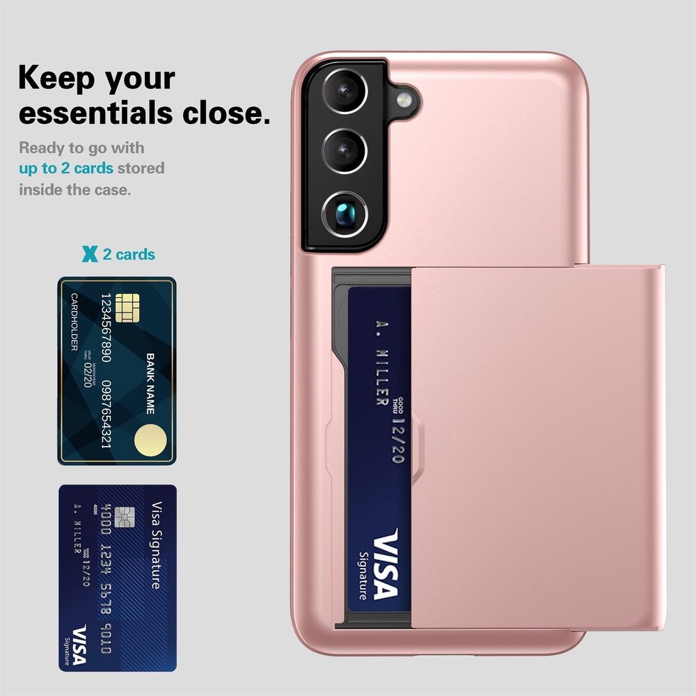 Samsung Galaxy S24 Plus 5G Case with Two Card Slots - Rose Gold