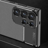 Samsung Galaxy S24 Ultra 5G Case Brushed Texture Carbon Fiber TPU - Black