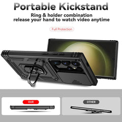 Samsung Galaxy S24 Ultra 5G Case Camshield and Magnetic Holder - Black