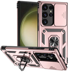 Samsung Galaxy S24 Ultra 5G Case Camshield and Magnetic Holder - Rose Gold