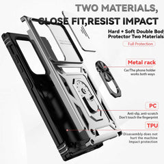 Samsung Galaxy S24 Ultra 5G Case Camshield and Magnetic Holder - Silver