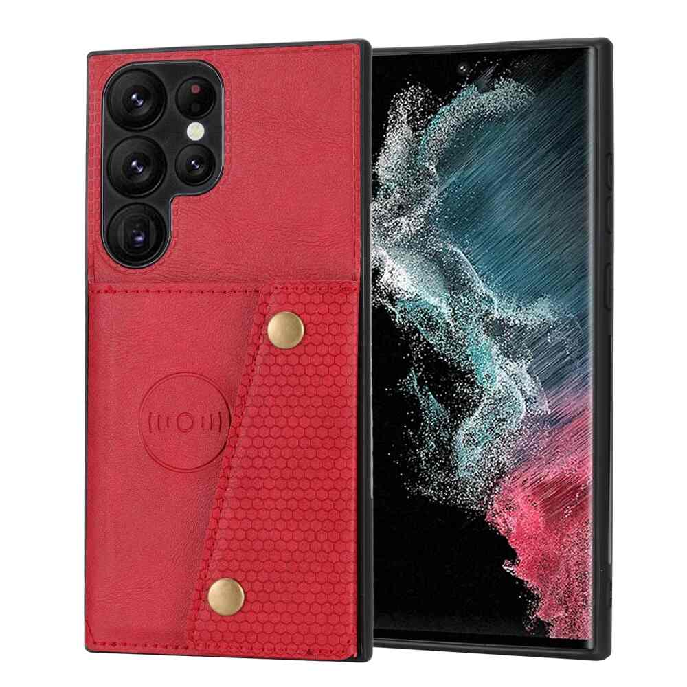 Samsung Galaxy S24 Ultra 5G Case Double Buckle Magnetic - Red