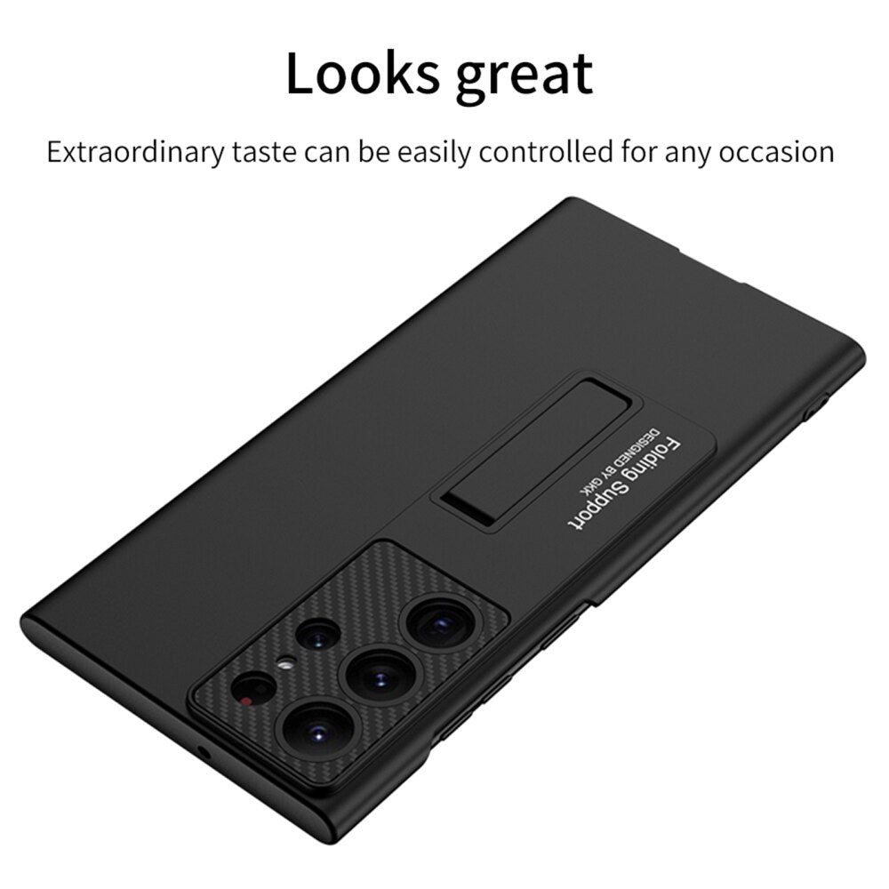 Samsung Galaxy S24 Ultra 5G Case GKK Ultra-thin Shockproof with Holder - Black