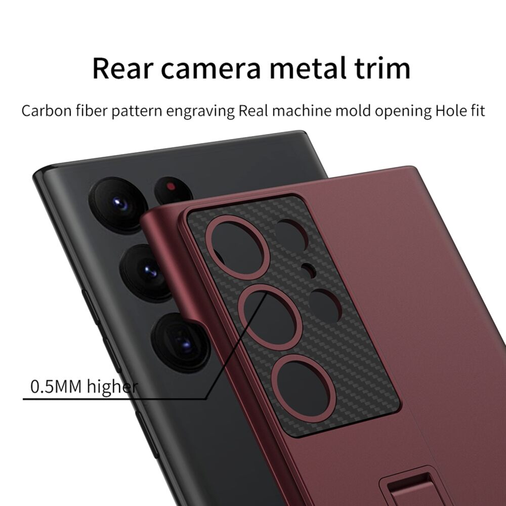 Samsung Galaxy S24 Ultra 5G Case GKK Ultra-thin Shockproof with Holder - Black