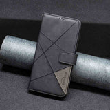 Samsung Galaxy S24 Ultra 5G Case Magnetic Buckle Rhombus Texture - Black