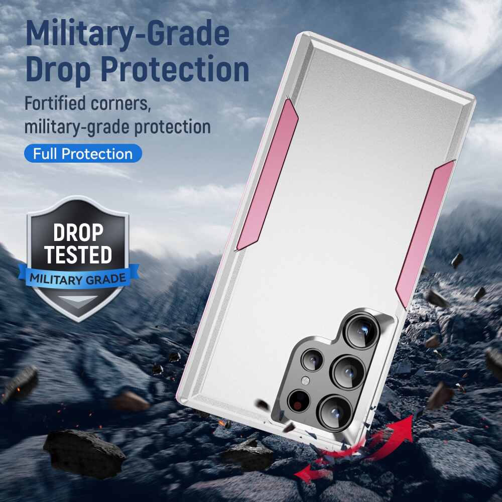 Samsung Galaxy S24 Ultra 5G Case Pioneer Armor Heavy Duty - White