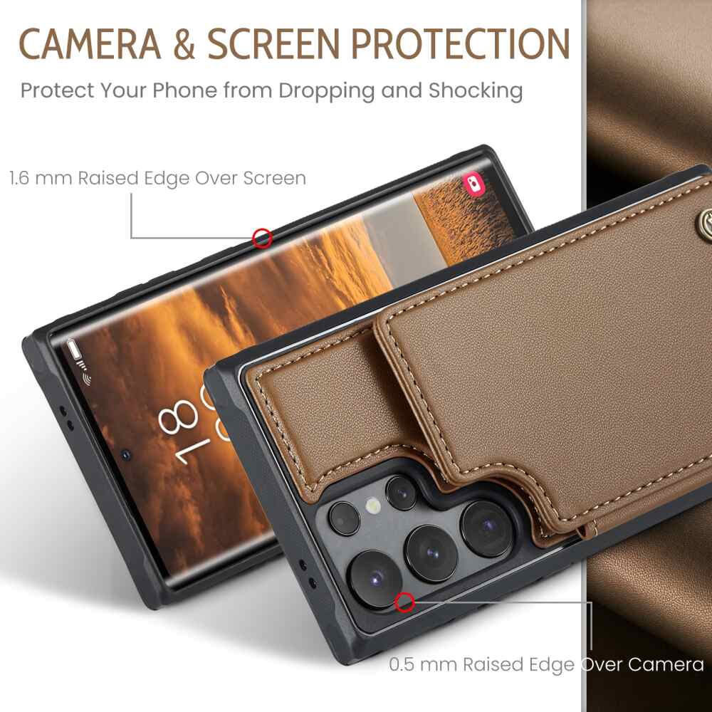 Samsung Galaxy S24 Ultra 5G Case RFID Anti-theft PU Leather - Brown