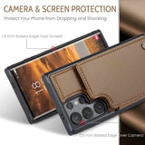 Samsung Galaxy S24 Ultra 5G Case RFID Anti-theft PU Leather - Brown