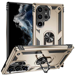 Samsung Galaxy S24 Ultra 5G Case with Metal Ring Holder - Gold