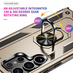 Samsung Galaxy S24 Ultra 5G Case with Metal Ring Holder - Gold