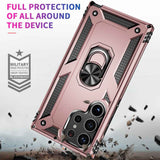 Samsung Galaxy S24 Ultra 5G Case with Metal Ring Holder - Rose Gold