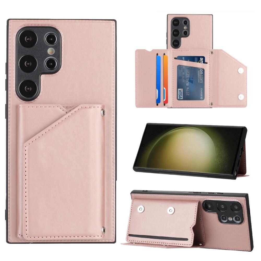 Samsung Galaxy S24 Ultra 5G Case With Skin Feel PU Leather - Rose Gold