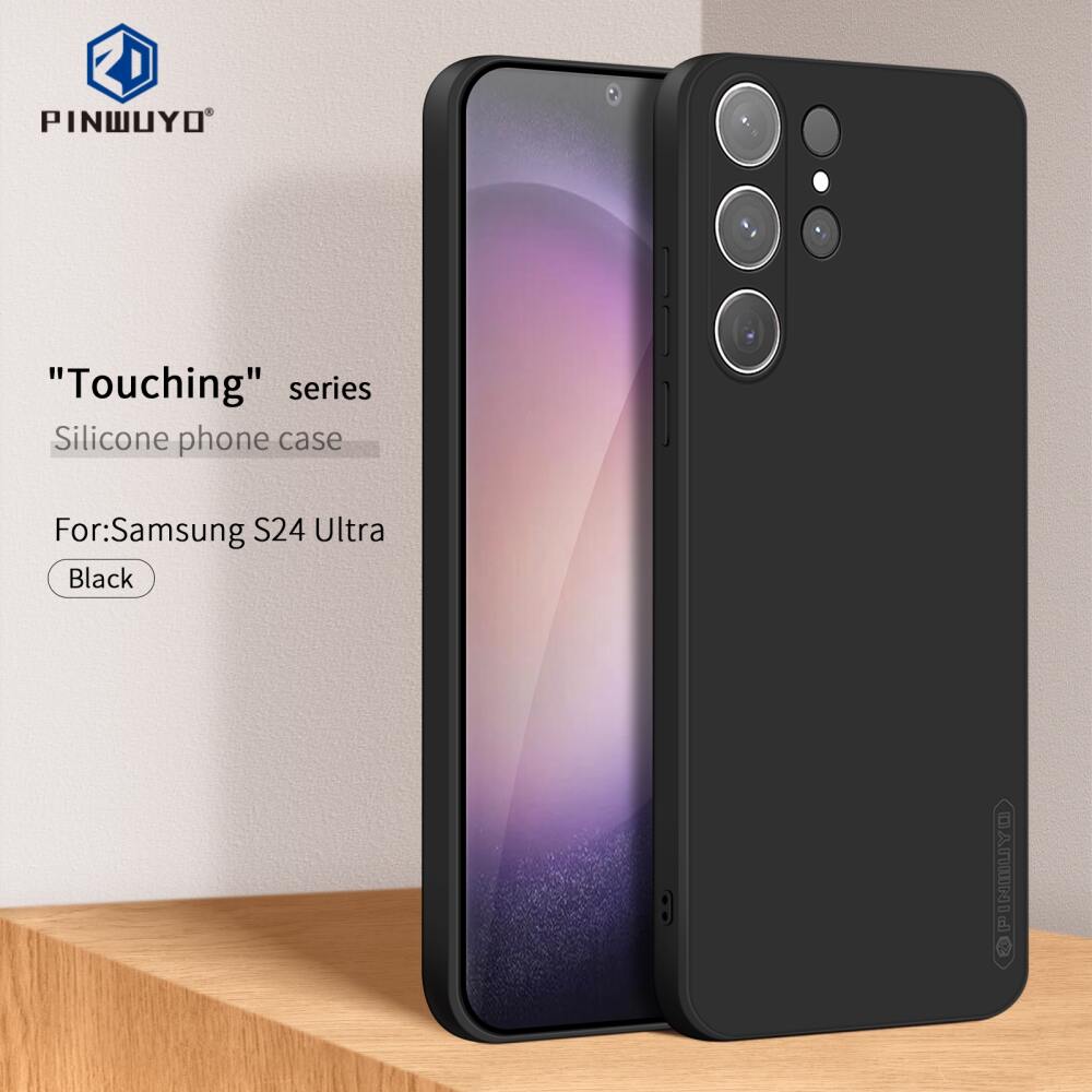 Samsung Galaxy S24 Ultra Case PINWUYO Liquid Silicone - Black