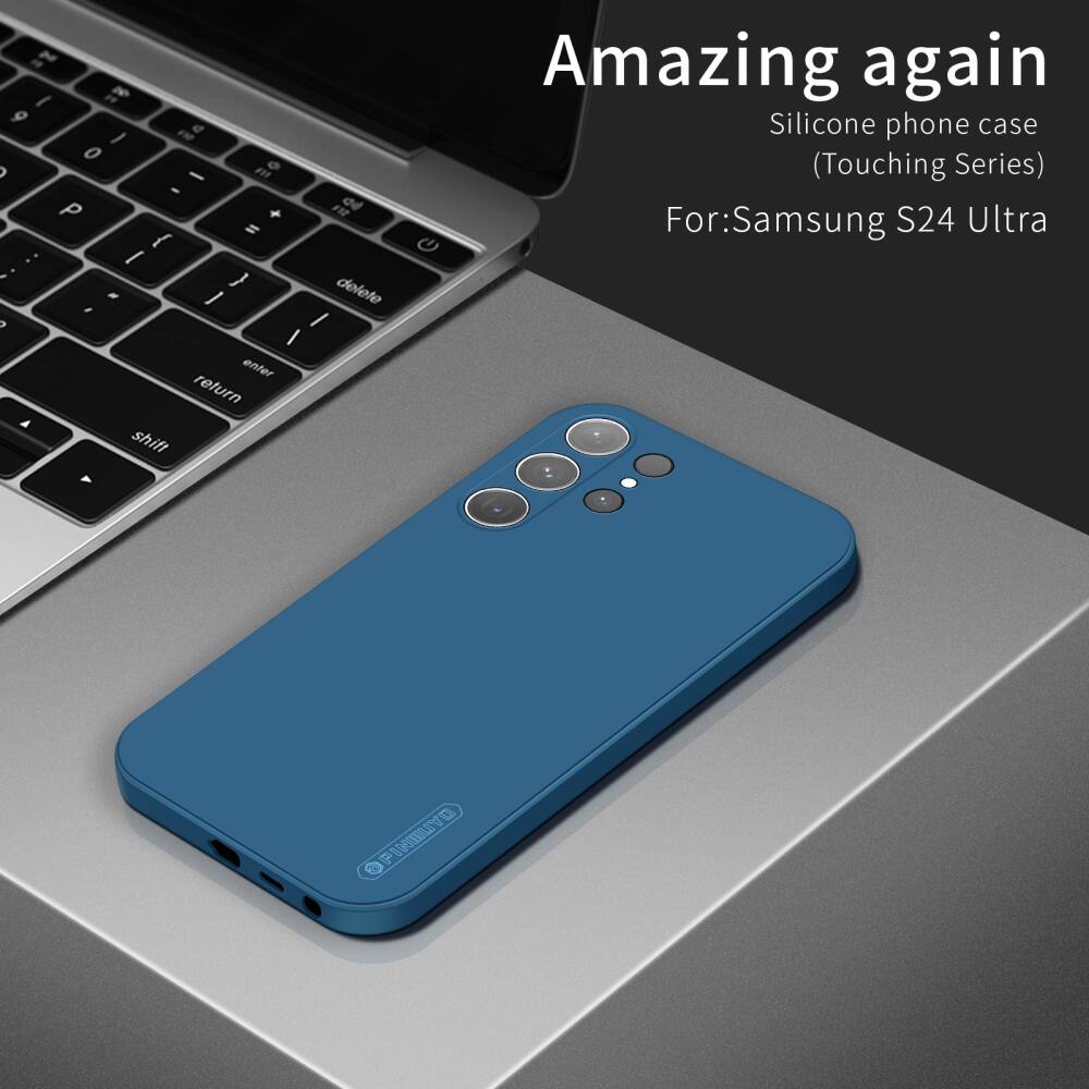 Samsung Galaxy S24 Ultra Case PINWUYO Liquid Silicone - Blue