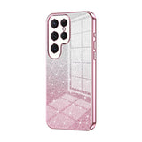 Samsung Galaxy S24 Ultra Case With Gradient Glitter Powder Electroplated - Pink