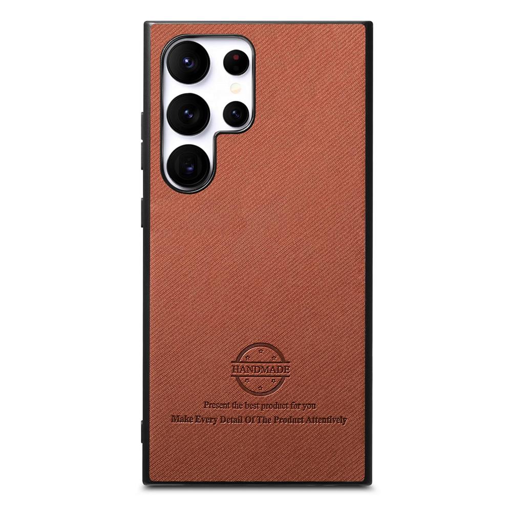 samsung-galaxy-s25-ultra-case-twill-fabric-leather-skin-brown