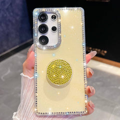 Samsung Galaxy S26 Ultra Diamond Glitter Round Holder Case - Light Yellow