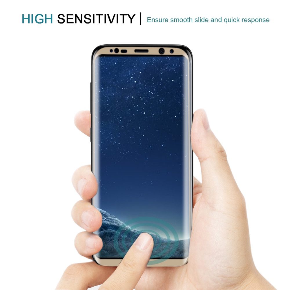 Samsung Galaxy S8 Screen Protector 3D Curved Tempered Glass Gold