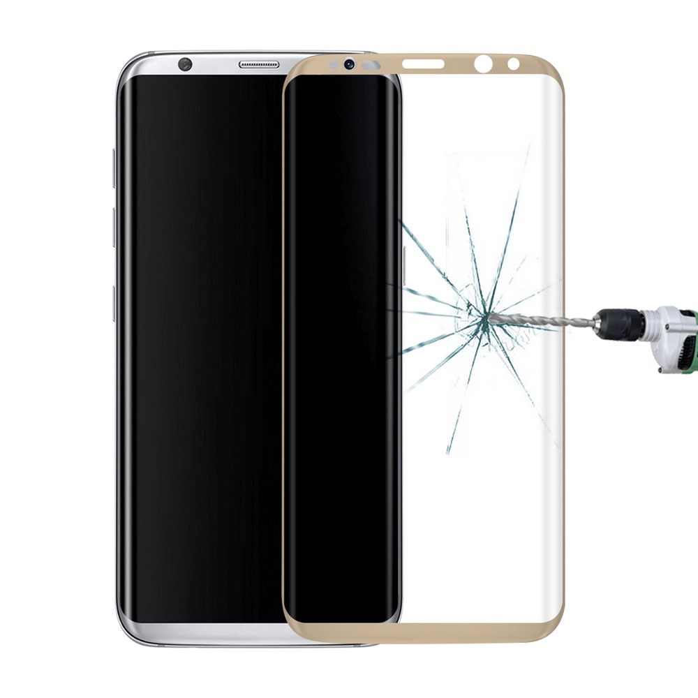Samsung Galaxy S8 Screen Protector 3D Curved Tempered Glass Gold
