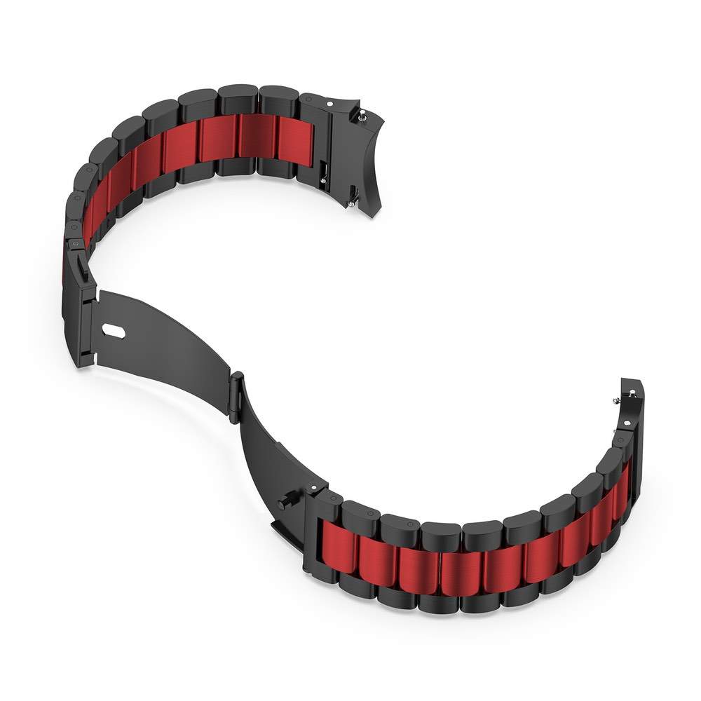 Samsung Galaxy Watch 6 / 6 Classic Three-Bead Stainless Steel Band (Black/Red)