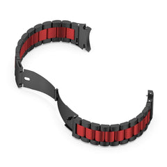 Samsung Galaxy Watch 6 / 6 Classic Three-Bead Stainless Steel Band (Black/Red)