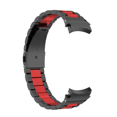 Samsung Galaxy Watch 6 / 6 Classic Three-Bead Stainless Steel Band (Black/Red)