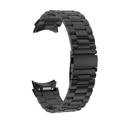 Samsung Galaxy Watch 6 Three-Strains Metal Watch Band (Black) - Adjustable Steel Strap