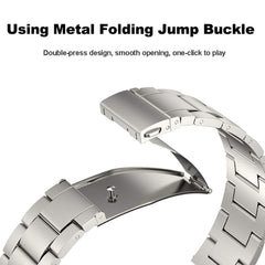 Samsung Galaxy Watch 6 Three-Strains Metal Watch Band (Black) - Adjustable Steel Strap