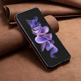 Samsung Galaxy Z Flip5 Case Rhombus Texture PU Leather - Red