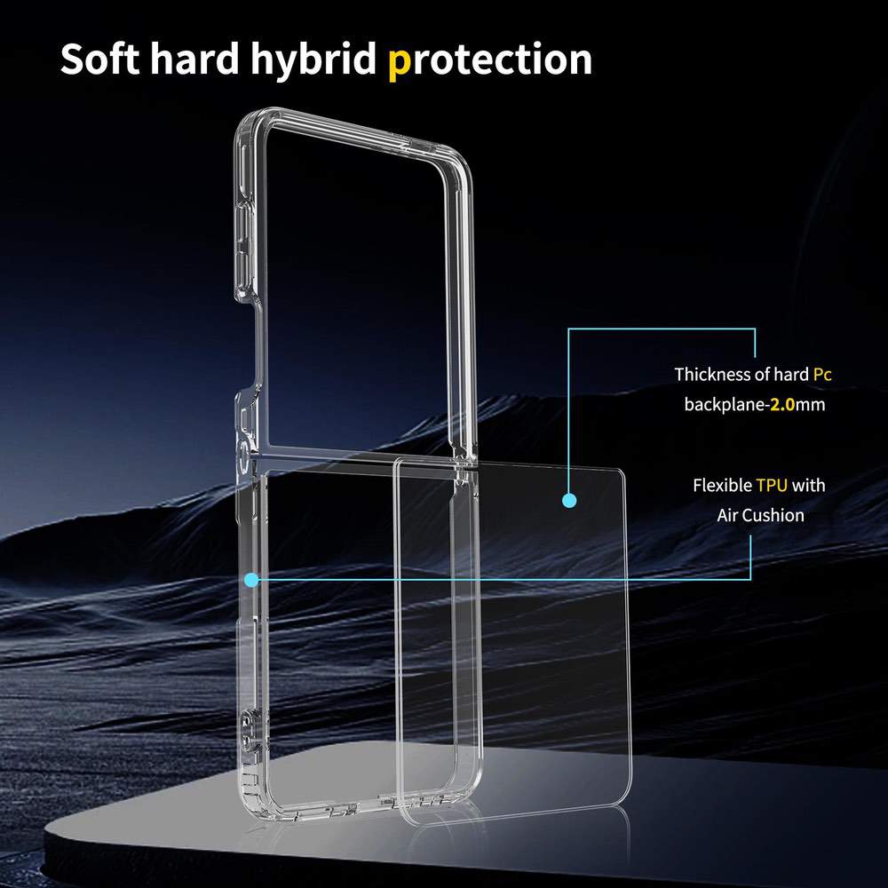 Samsung Galaxy Z Flip7 5G Transparent TPU Acrylic Back Case