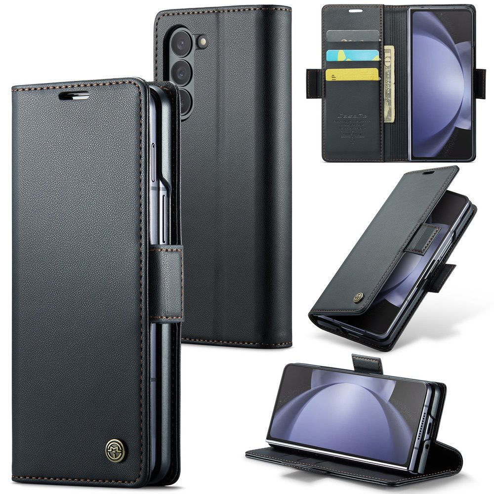 Samsung Galaxy Z Fold5 Case RFID Anti-theft PU Leather - Black