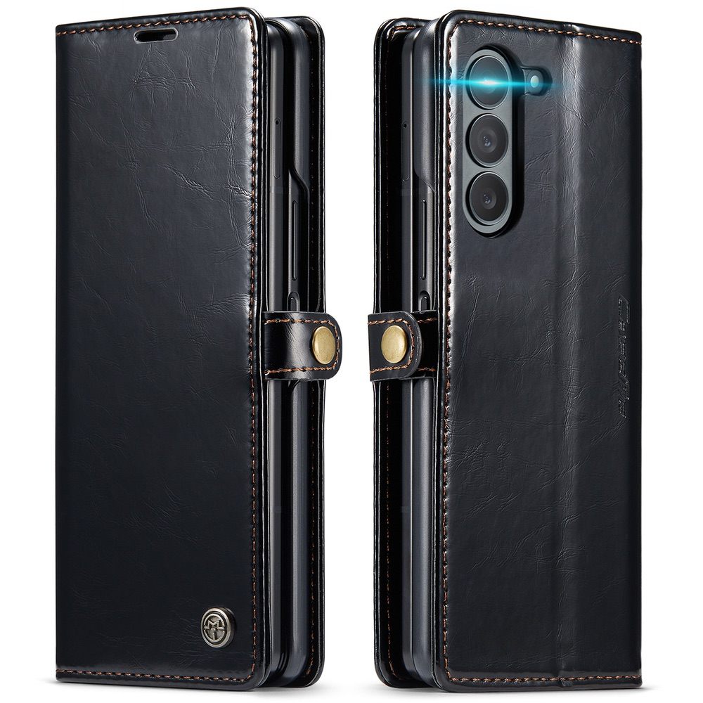 Samsung Galaxy Z Fold5 5G Case Business Style Crazy Horse Texture - Black