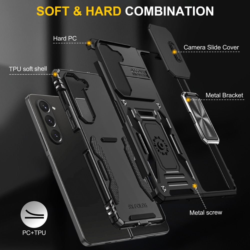 Samsung Galaxy Z Fold5 5G Case With Sliding Camera Cover - Black