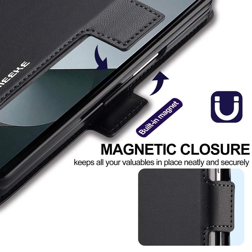Samsung Galaxy Z Fold7 5G LC.IMEEKE L1 Frosted PU Case - Black