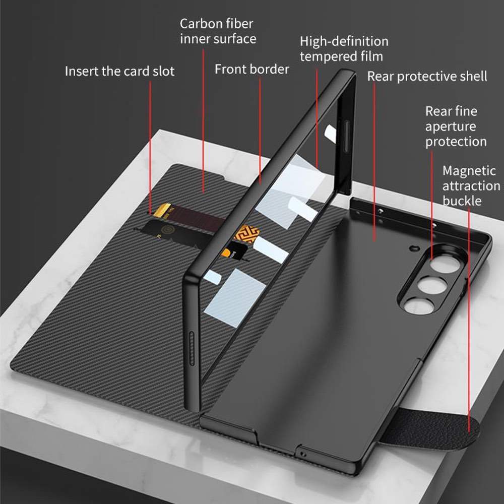 Samsung Galaxy Z Fold7 Case GKK Integrated Flip with Pen Slot - Black