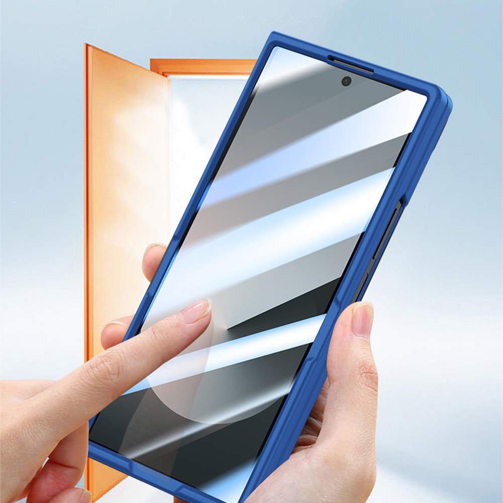 Samsung Galaxy Z Fold7 Case Skin Feel with Pen Slot & Screen Protector - Black