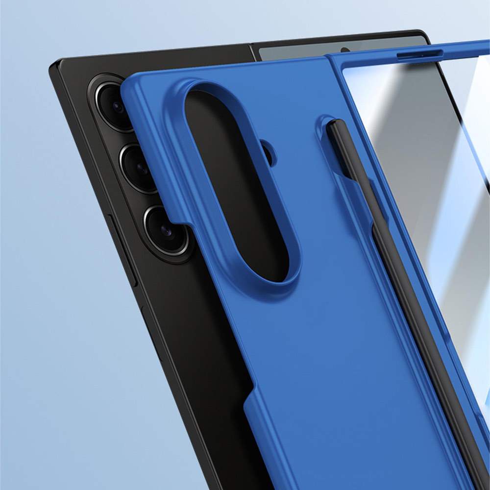 Samsung Galaxy Z Fold7 Case Skin Feel with Pen Slot & Screen Protector - Black