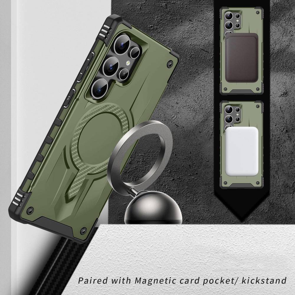 Samsung Galaxy S23 Ultra MagSafe Case - Hybrid TPU PC Army Green