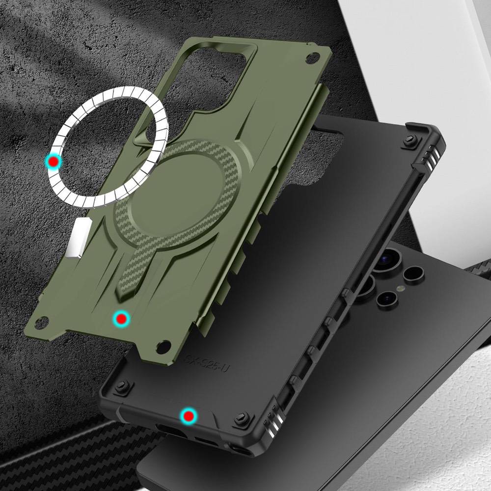 Samsung Galaxy S23 Ultra MagSafe Case - Hybrid TPU PC Army Green