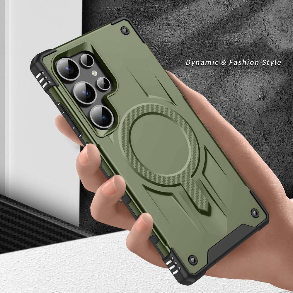Samsung Galaxy S23 Ultra MagSafe Case - Hybrid TPU PC Army Green