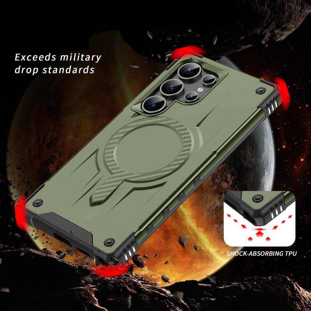 Samsung Galaxy S23 Ultra MagSafe Case - Hybrid TPU PC Army Green