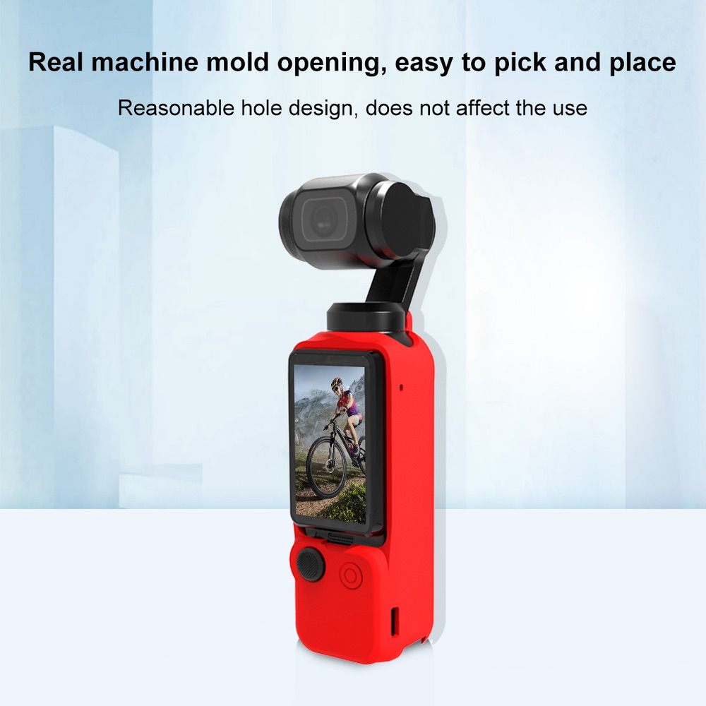 Silicone Cover Case 3 in 1 Set PULUZ For DJI OSMO Pocket 3 - Red