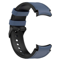 Silicone PU Leather Band for Galaxy Watch6 – Blue & Black