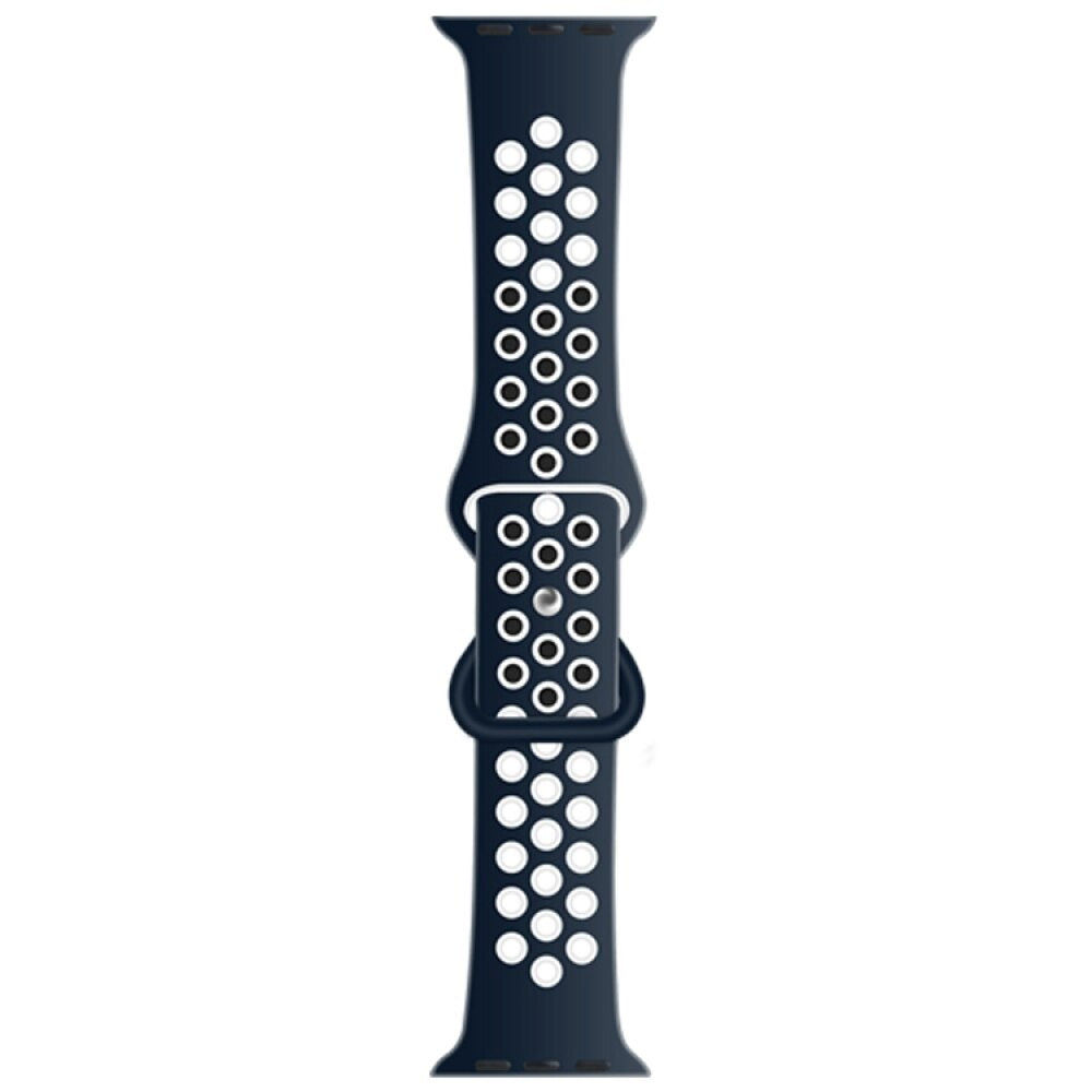 Silicone Strap For Apple Watch 41mm / 40mm / 38mm - Navy + White