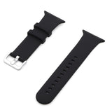 Silver Buckle Silicone Strap For Apple Watch Series 49 / 45 / 44 / 42mm - Black