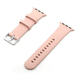 Silver Buckle Silicone Strap For Apple Watch Series 49 / 45 / 44 / 42mm - Pink Sand